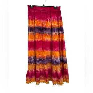 Bam Bu Tie Dye Vibrant Multicolor Women's Skirt Size Medium